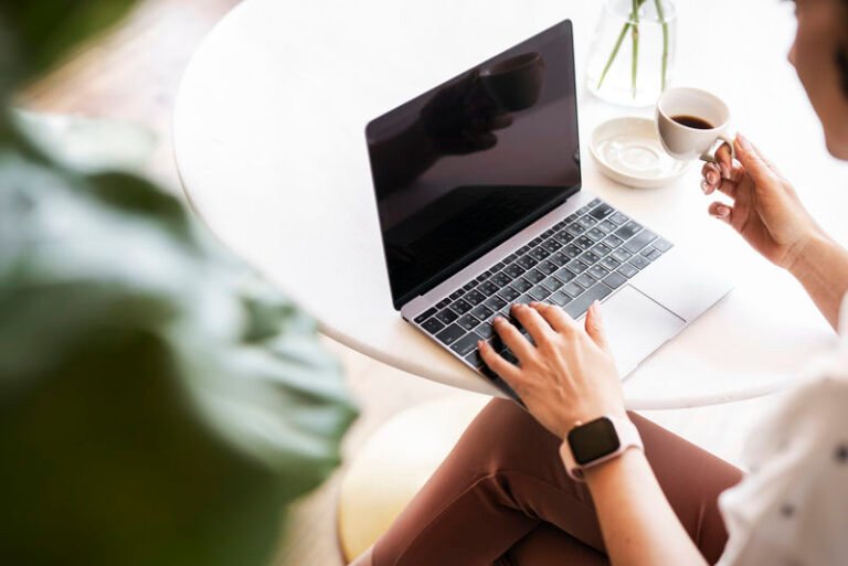 Businesswoman working at home